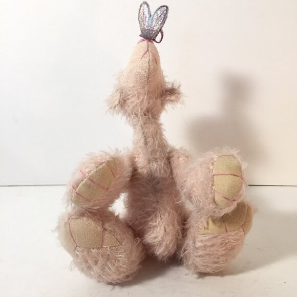 Pink Teddy Bear With Dragonfly Jointed Artisan Shane Elliott Bear Guy Plush - Picture 2 of 6